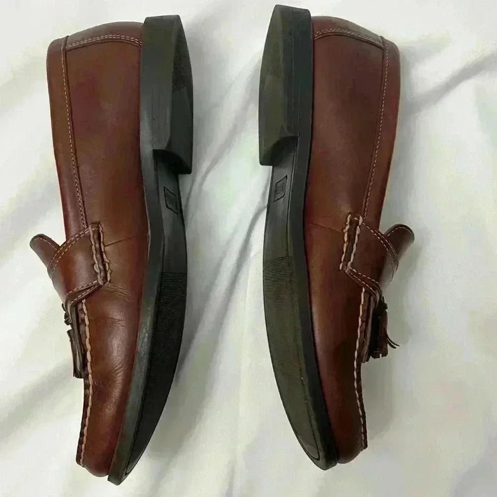 Dexter- Men’s Tassel Loafers-Leather- Brown- 11 - Picture 5 of 9
